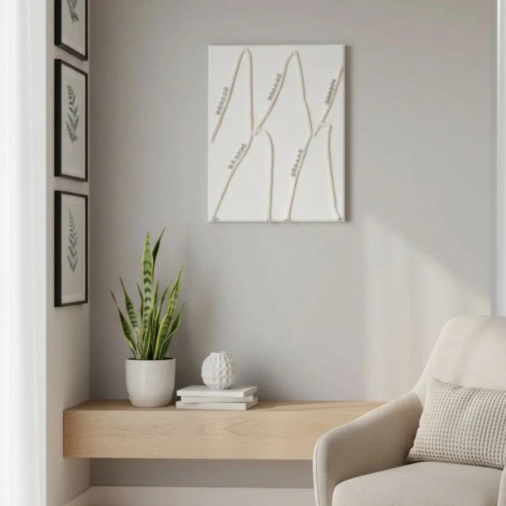 Minimalist Textured Wall Art | Neutral Modern Home Decor | Handmade Canvas